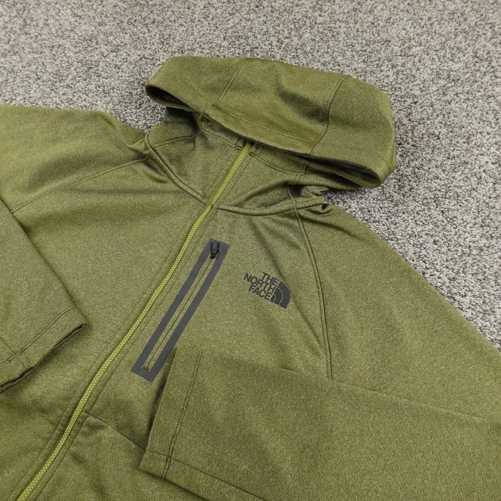 North Face Jacket Mens M Green Canyonlands Hooded Fleece Full Zip Outdoor Coat